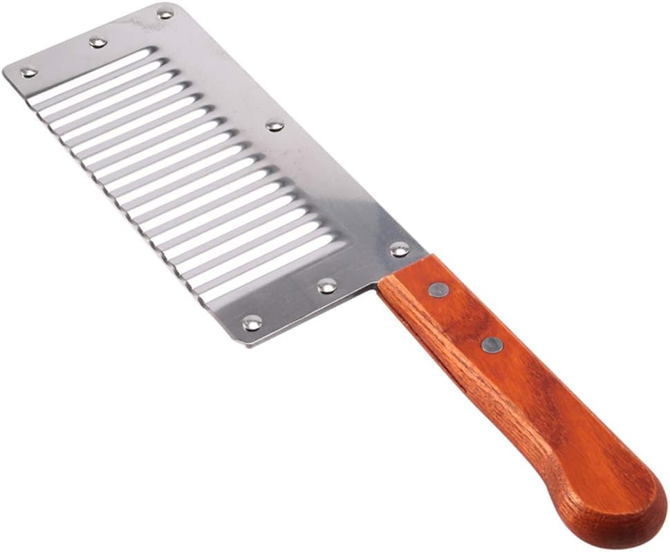 Crinkle Knife, with long wood handle (64597)