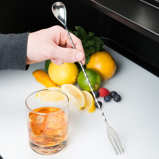 Bar spoon stainless steel S/S with fork