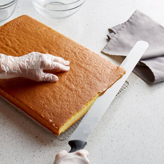 Cake knife, 30 cm, white