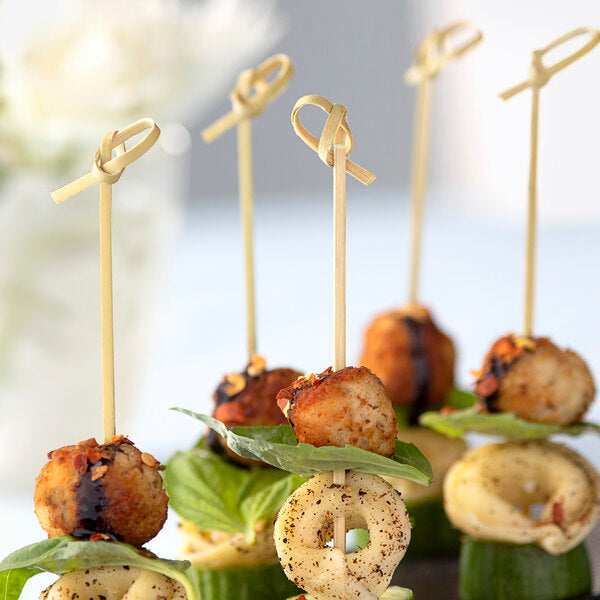Knotted bamboo skewer