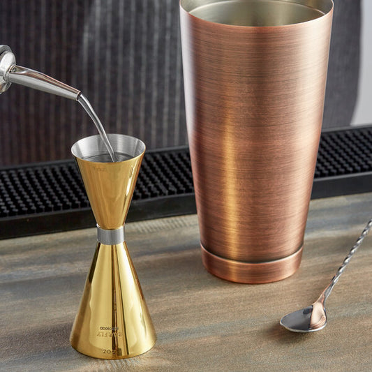 Jigger banded double stainless steel S/S-GOLD-30/60 ml (70058)