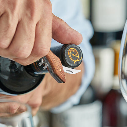 Wine opener stainless steel S/S with wood (72172)
