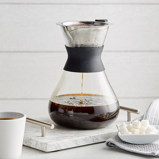 Glass coffee dripper with stainless steel S/S filter (67854)