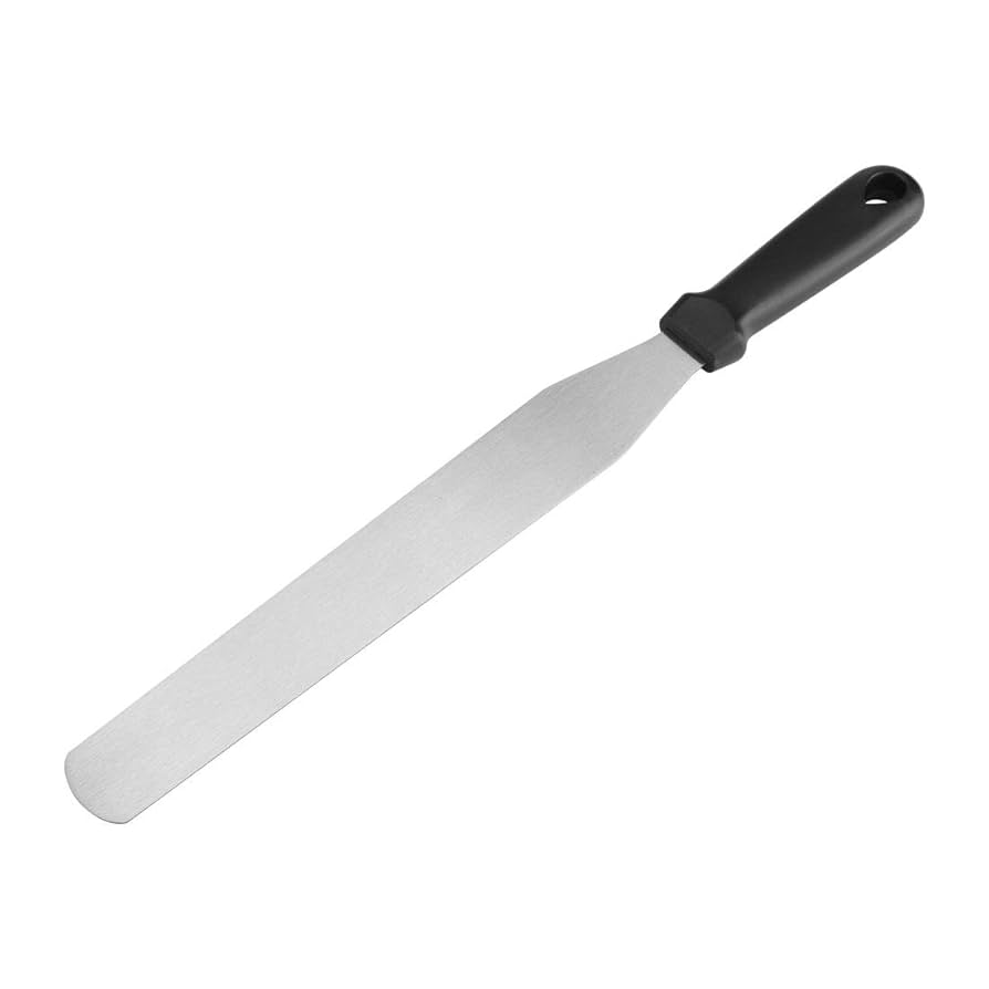 Icing spatula stainless steel with black handle