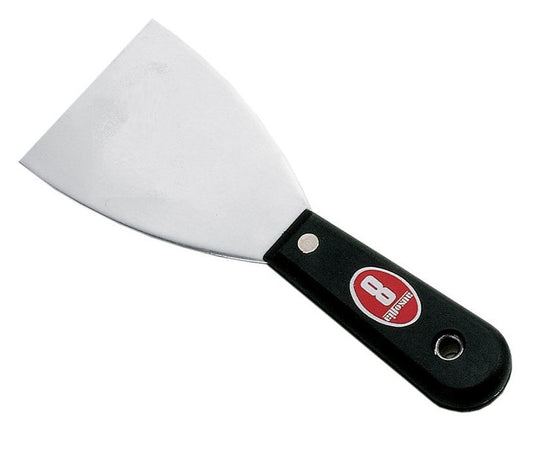 Grill scraper, flexible, black handle