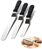 Icing spatula angled stainless steel S/S with black handle