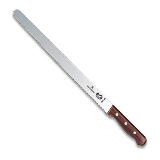 Cake knife, 35 cm, wood handle