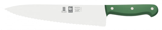 Chef's knife, wavy edge 25 cm green (65092)