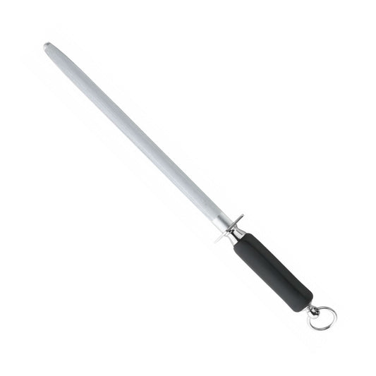 Professional sharpening steel, oval, 30 cm black (70385)