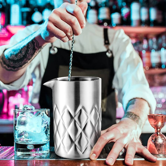Mixing glass premium silver diamond 700 ml (72187)