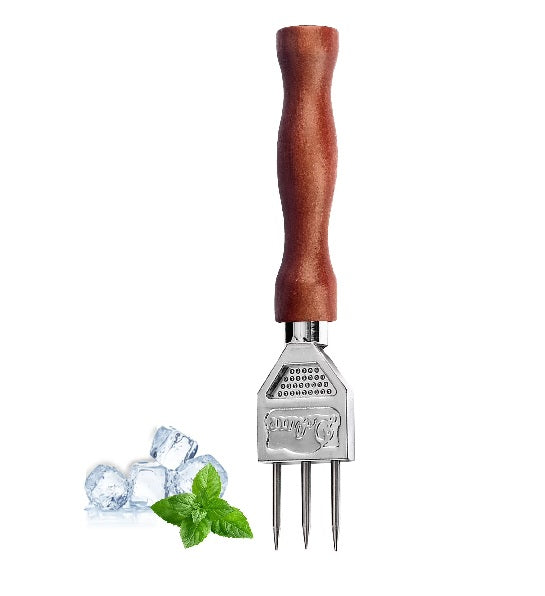 DELUXE ICE PICK W/WOODEN HDL 3 PRONG (72180)