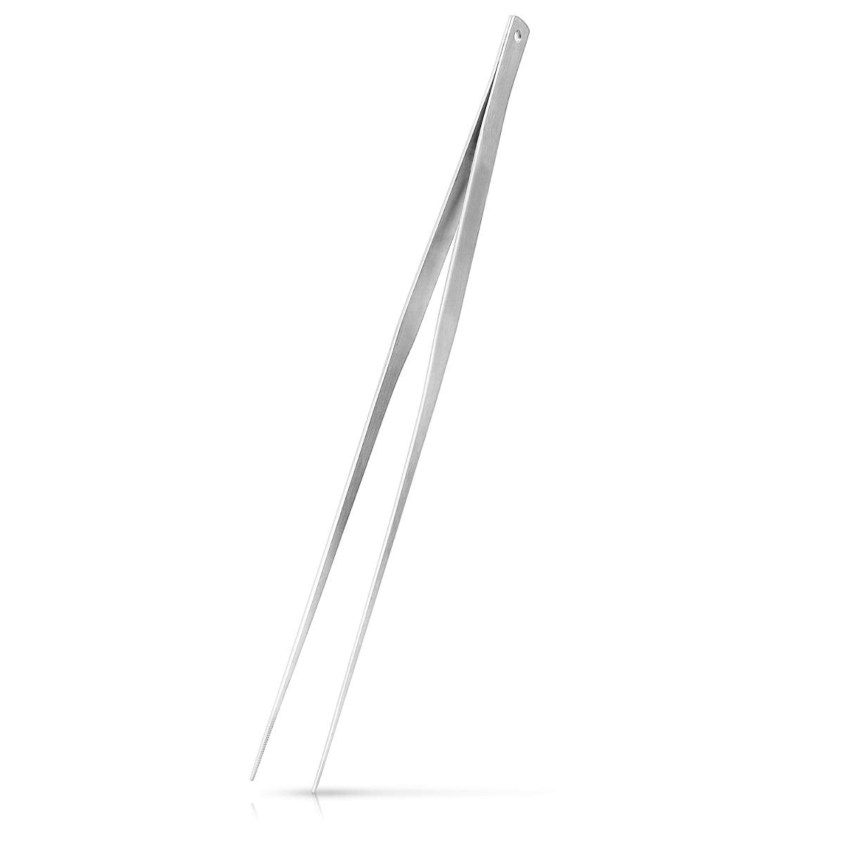 Chef tong stainless steel straight precision plating tong
