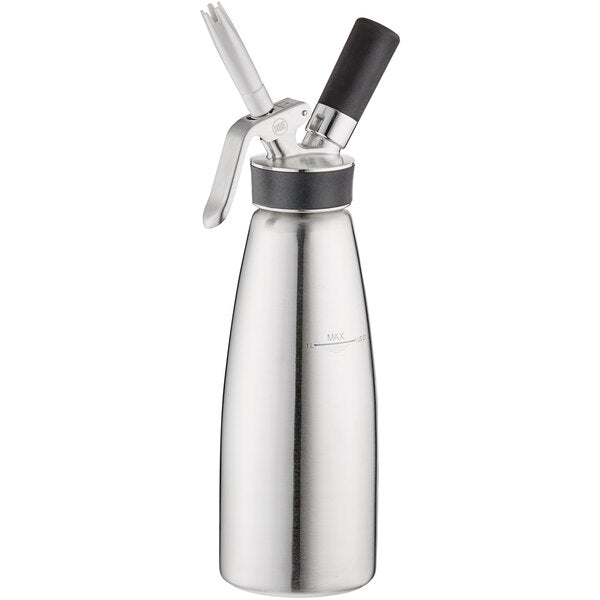 Cream aluminum whipped cream dispenser plastic head