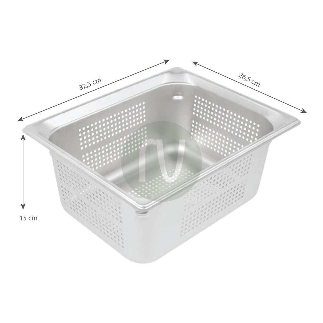 Gastronorm container stainless steel 1/2 - GN S/S 1/2 (32.5 x 26.5 cm)
