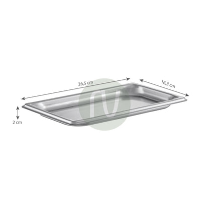 Gastronorm container stainless steel - GN S/S 1/4 (26.5 x 16.3 cm)