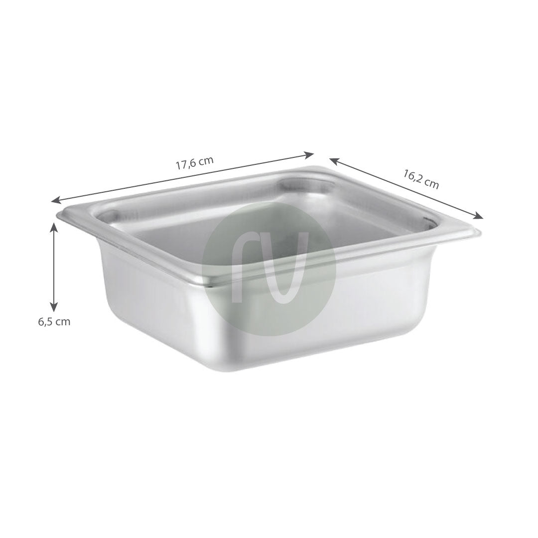 Gastronorm container stainless steel - GN S/S 1/6 (17.6 X 16.2 cm)