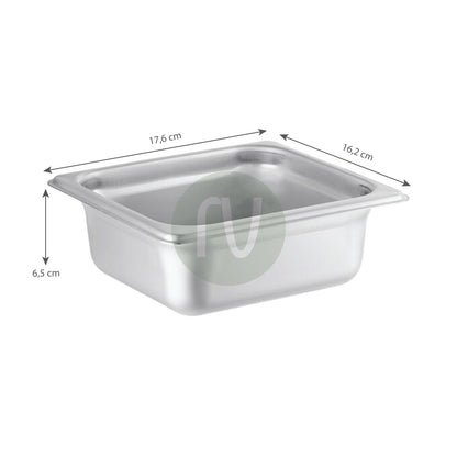 Gastronorm container stainless steel - GN S/S 1/6 (17.6 X 16.2 cm)