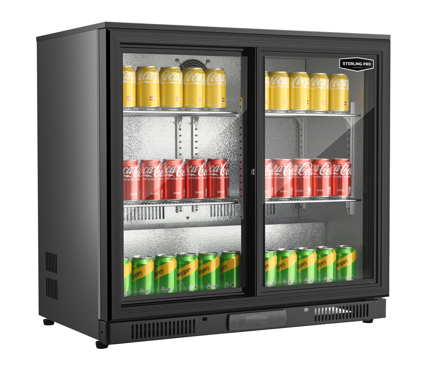 Bottle cooler 2 doors black, 90 x 52 x 85 cm (62564)