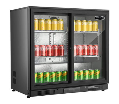 Bottle cooler 2 doors black, 90 x 52 x 85 cm (62564)
