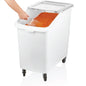 Ingredient bin polypropylene with wheels and PC scoop