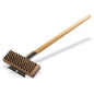 Iron brush with long wooden handle