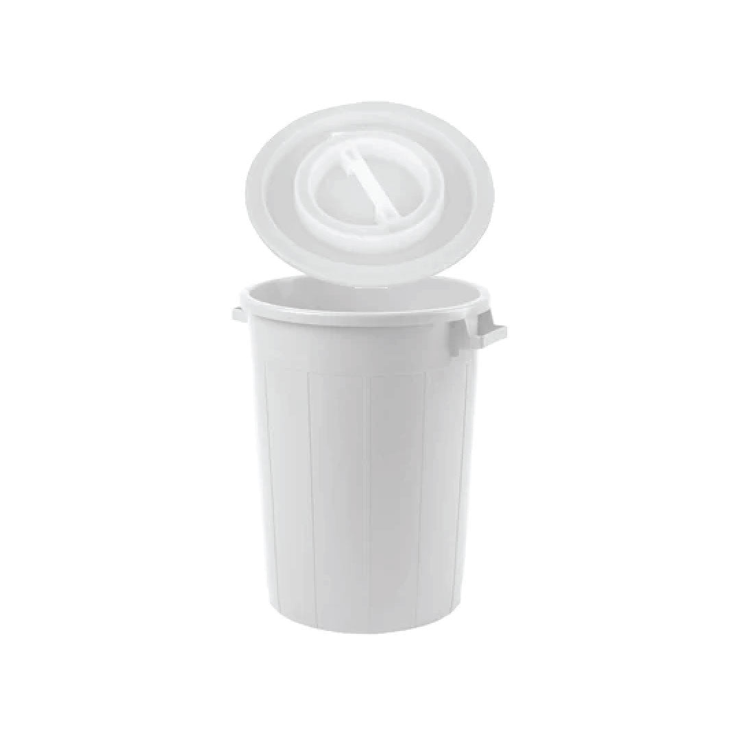 Plastic barrel white color with lid