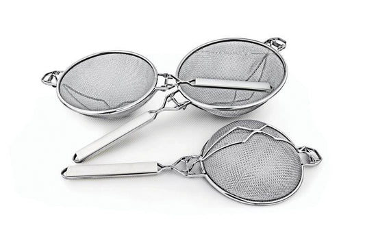 Double mesh strainer with handle