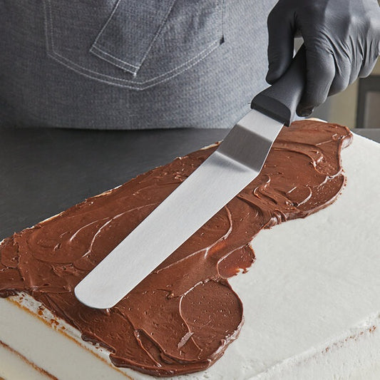 Icing spatula angled stainless steel S/S with black handle